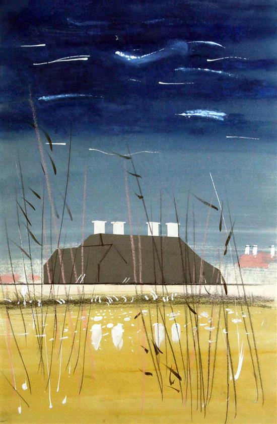 § John Piper (1903-1992) Snape Maltings Concert Hall, 1979 21.5 x 15in.